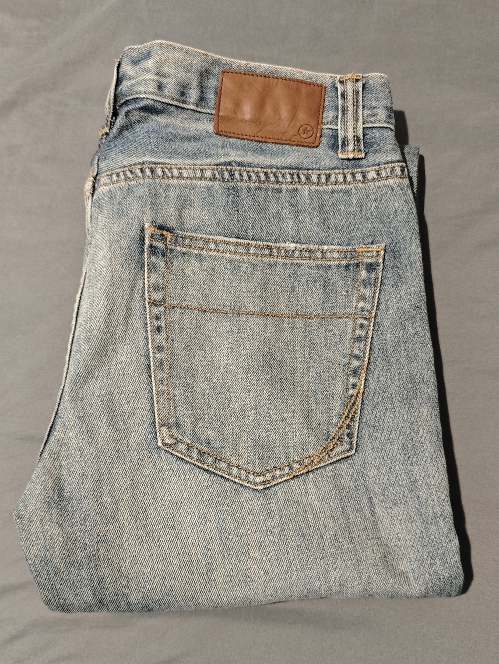 Converse One Star Men's Distressed Low Boot Cut Premium Denim Jeans Blue 32 x 30